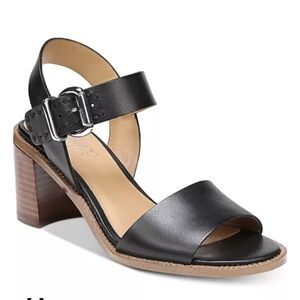 Franco Sarto Leather Block Heel Sandals Sz 7